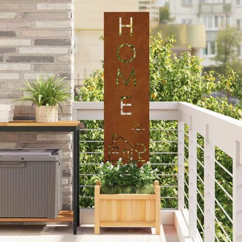 Paravento decorativo da giardino in rilievo, 32 x 140 cm, in acciaio resistente alle intemperie, per ringhiere del balcone, terrazza, balcone, versatile, facile da montare