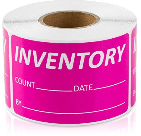 Inventaretikett 3,8 x 6,3 cm inventeringskontrolletiketter (rosa/300 etiketter per rulle/1 rulle)