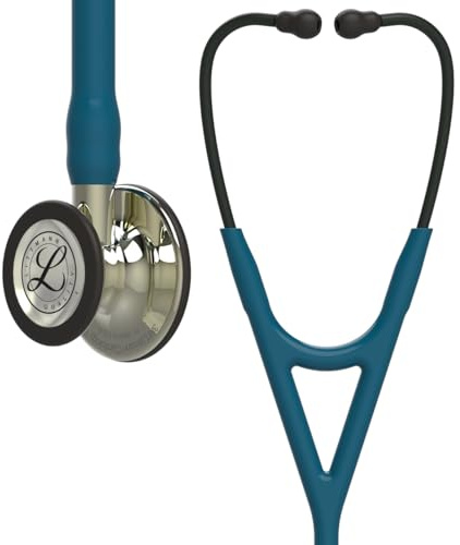 3M™ Littmann® Cardiology IV™ Stethoskop mit Kostenlos Lasergravur (Karibikblau - Champagner - 6190)