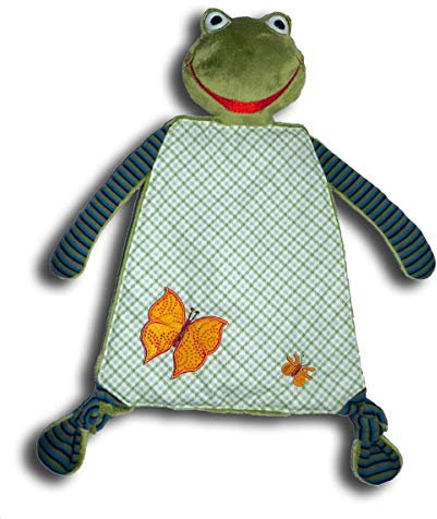 Stofftier Knistertuch Schmusetuch Frosch mit besticktem Namen