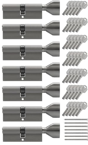 7x Knaufzylinder KSN 80 mm 40/40 gleichschließend inkl. 35 Schlüssel