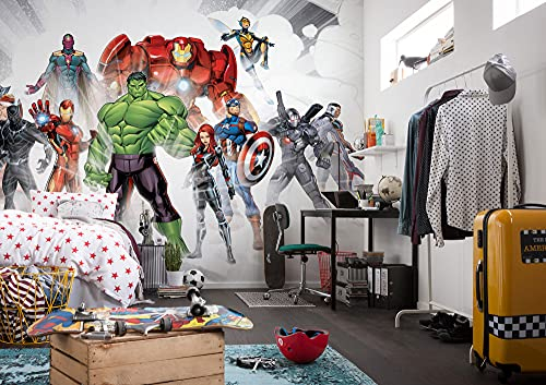 Komar Marvel Avengers Unite IADX10-065 Non-Woven Photo Wallpaper Size 500 x 280 cm (W x H) Thor, Hulk, Iron Man, Children's Room Wallpaper