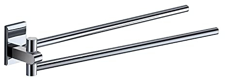 GEDY G-Singapore Porta Asciugamani Snodo, Colore Cromo, Componenti Realizzati in Acciaio Inox e Cromall, Garanzia 2 Anni, Misure 6 x 36 x 5,6 CM, Design R&S