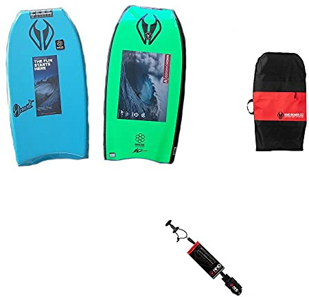 NMD Element PE Bodyboard mit Leash und Tasche (Aqua-Grün, 43 / 109 cm)