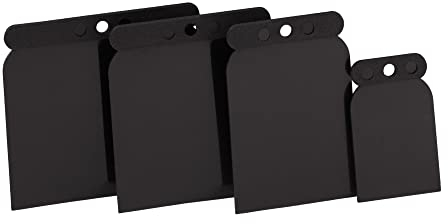 Mivos Set di 4 Spatole Giapponesi in Plastica per Carrozzeria - Flessibile e Resistente Agli Acidi - 50 70 95 115 mm - Made in EU