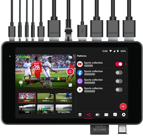 YOLOLIV YoloBox Pro,All-in-one Portable Multi-Cam Live Streaming Studio Encoder Recorder Switcher