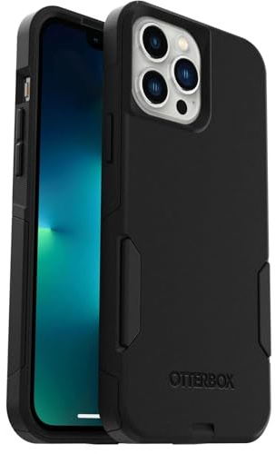 OtterBox Schutzhülle für iPhone 13 Pro Max & iPhone 12 Pro Max Commuter Series – Schwarz, schlank und robust, taschenfreundlich, mit Portschutz | Dünne und schützende iPhone-Hülle, zweilagig, stoßdämpfende iPhone-Hülle