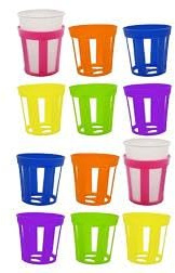 MAURY'S IL NUMERO UNO DEL RISPARMIO SET 12 PORTA BICCHIERI IN PLASTICA CON COLORI ASSORTITI