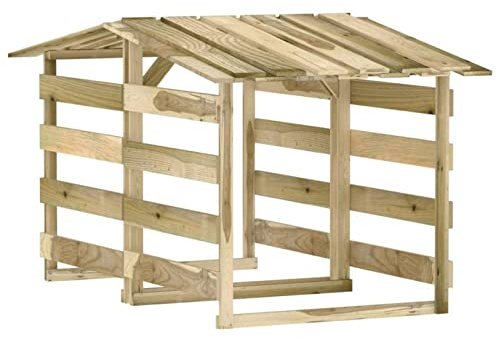 Festnight 3 pz Pergolato da Giardino, Legnaia da Esterno, Pergole con Tetto in Legno di Pino Impregnato 100x90x100 cm (2 pz:100x90x100 cm)