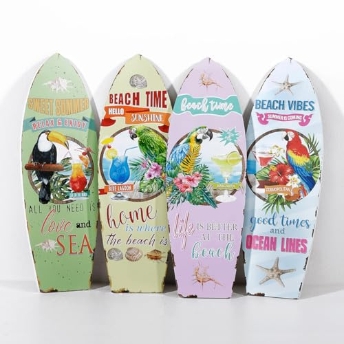 Deko Surfbretter Sommerdeko Surfdesign Dekobard Wanddeko Surfboard 4teilig