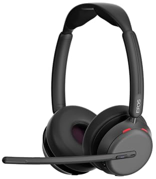 EPOS IMPACT 1060T ANC Adaptive Noise Cancelling Wireless Headset for PC with Active Noise Cancellation, EPOS AI Mic, Super Wideband Audio, Bluetooth, Wireless Charging, Microsoft Teams Certified