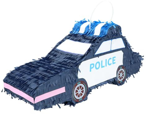 Boland 30970 - Pinata Polizei Auto, 56 x 23 cx 18 cm, Hängedeko, Dekoration für Geburtstag, Mottoparty und Karneval