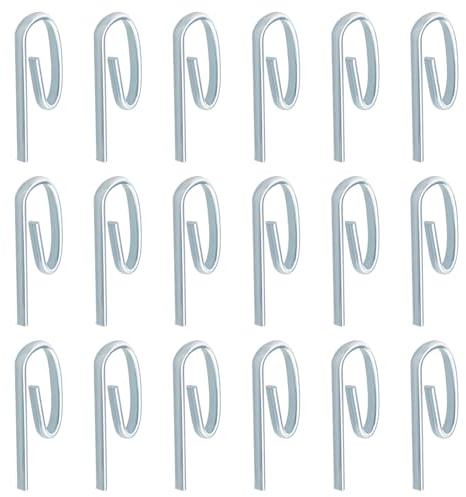 SG Store 100pcs Crochets Métalliques pour Rideau de Porte 6 Polices Crochets Coulissants Tringles de Fenêtre Rideaux de Douche Draperie Décorative Argent 25x10mm
