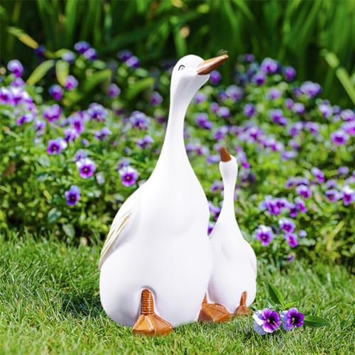 Voyyphixa All'aperto Duck Statue Landscape Sculpture Courtyard Garden Ornament Decoration Animale Decorazione per Interni Giardini Terrazzi Balcone Decorazione Della Casa Regalo (Grande)
