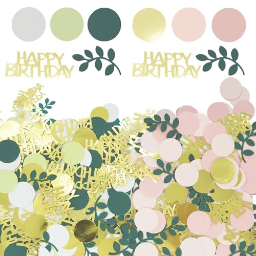 200 Stück Geburtstagsdeko, Tischdeko Geburtstag Konfetti Geburtstag | Groß 2,5-5,5cm PVC-Spiegel-Design Doppelseitigem Papierkarton Gold Grün Rose Gold,Geburtstagsdeko Tisch für Mann,Frau kinder