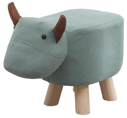 Milageto Fußhocker mit Tiermotiv, Schuhwechselhocker, süßer Cartoon-Lernhocker, Fußstütze, Sitzkissen, Stuhl für Wohnzimmer, Nachttisch, Eingangsbereich, grünes