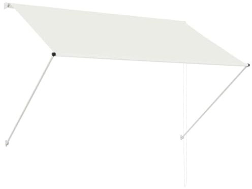 Iiaky Tenda da Sole Retrattile 200x150 cm Crema,Tenda da Sole per Esterno Avvolgibile,Tenda da Sole a Bracci Estensibili con Telaio in Alluminio,Tettuccio Resistente al Sole e Impermeabile e Manovella