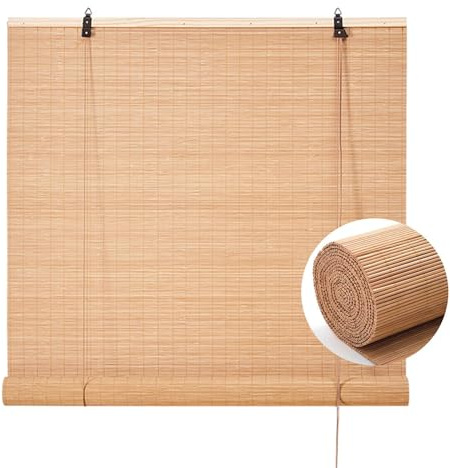 Zhixubah Retro Bambusrollo Bambus Rollos 60 80 90 100 110 120 130 140 150 160cm Breite Bambus Jalousie Natürliches Atmungsaktiv Raffrollo Bambusvorhang Für Innen/Außen/Garten/Küche/Wohnzimmer