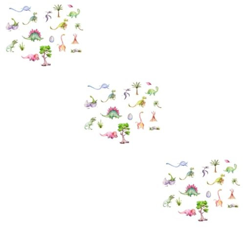BESTonZON 3stücke Cartoon Dinosaurier Wandaufkleber Abnehmbar Und Kreative Wandtattoos Für Kinderzimmer Und Kindergarten Einfache Anwendung Und Entfernung