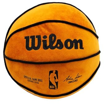 Character World NBA Officially Licensed Wilson Design Ball Round Cushion, Super Soft Orange Basketball Pillow, Perfect For Any Bedroom, on the Sofa 35 x 35cm