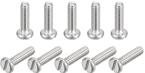 sourcing map Maschinenschrauben aus Edelstahl 304, 30 Stück Schrauben Sortiment, M1,6 x 6 mm, Schlitz-Flachkopfschrauben Linsenkopfschrauben