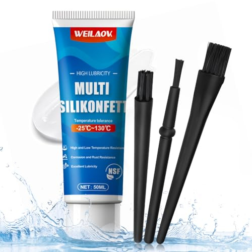 WEILAOK Graisse Silicone Alimentaire, Graisse Alimentaire Machine a Cafe | 50 ML Graisse Machine à Café, Graisse Silicone, Graisse Universelle Pour Machines à Café, Joints, Joints Torique