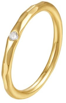 KnSam 14 Karat Gold Diamantring, Diamant Freundschaftsringe Au 585, Solitärring Eheringe Echtgold Schmuck, Gr.60 (19.1)