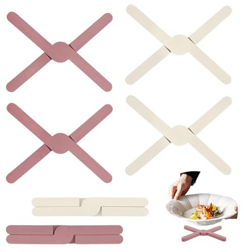 imposyu 6piezas Salvamanteles Plegables de Silicona Posavasos de Silicona para Ollas Soporte Antideslizantes de Resistente al Calor para Platos, Sartenes Calientes