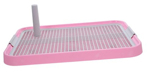 BESPORTBLE hundetoilette hundeunterlage Reinigung Hundeklo Haustier Urinal Hundeklo groß Hundetöpfchen für den Innenbereich Haustier-Toilette Gras-Pipikissen für Welpen mit Tablett Abs Rosa
