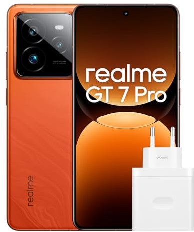 realme GT7 Pro 5G Smartphone 12+256 GB Teléfono Móvil, Procesador Snapdragon 8 Elite Pantalla Eco² 6.78 Cámara Triple de 50MP con IA Batería de 6500mAh Carga Rápida de 120W Resistencia IP69 Naranja