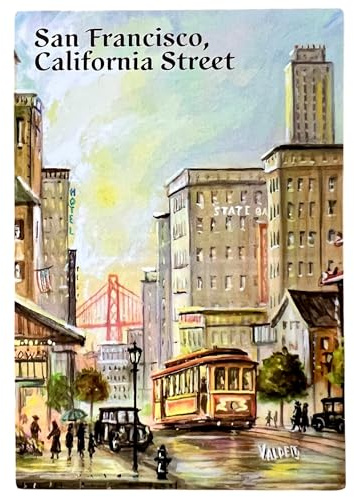 VALDEIG Magnet San Francisco California Street USA Souvenir Kalifornien Kühlschrankmagnet Straßenbahn Bild Cable Cars - Magnete für mini Kühlschrank/Bilderrahmen I Love Amerika Kühlschrankmagnete, P