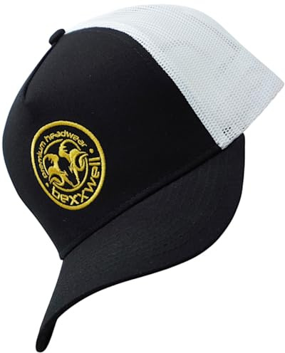 Bexxwell Trucker Cap svart/vit med logotypmärke (optimal passform, mössa, svart, grön, truckerkeps, logotyp, cap, unisex), svart, one size