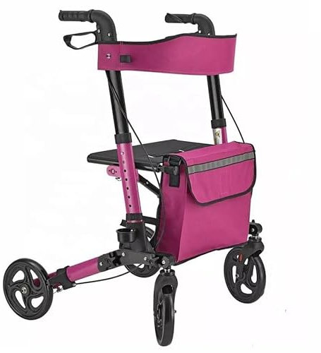 Rollator Pieghevole Rollator Walkers Verticale Walker, Pieghevole In Piedi, Rollator In Alluminio Walker Con Sedile, Walker Per Anziani Leggero Facile Da Piegare, Rollator Con Telaio In Alluminio Leg