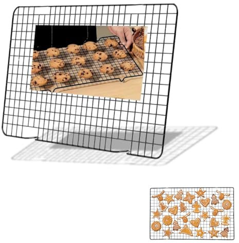 CHEFZOCO Rejilla de horno Para Enfriar, Rejilla para Hornear de Alambre, Rejilla Rectangular para repostería, Apta para enfriar alimentos después de hornear, Acero Cromado, 40.5 X 25.5 cm