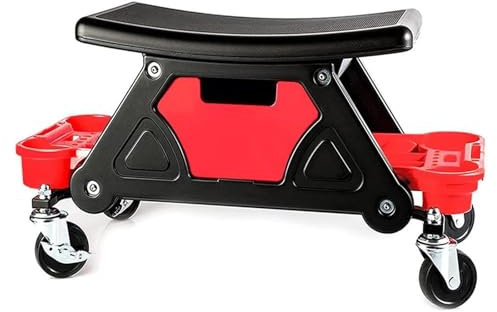 LCQSYE hocker mit Rollen Mechanikerhocker, robuster Rollenmechanikersitz, rollende Werkbank, Rollsitz mit Rädern Werkstatt Rollhocker