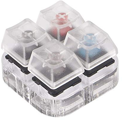 Mirweon Tester Gateron Switches Sampler - Teclado mecánico con base acrílica, teclas translúcidas, herramienta de prueba