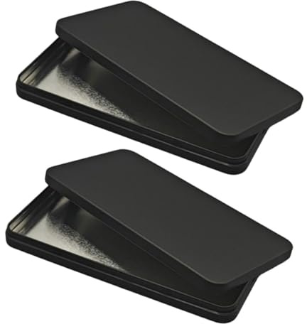 Uonlytech Organisateur De Caisse En Métal Rectangulaire Avec Couvercle Lot De 2 Boîtes 6.69X3.54X0.59 Pouces Pour Stockage D'Argent Liquide Pièces De Monnaie Bijoux Et Timbres Portable