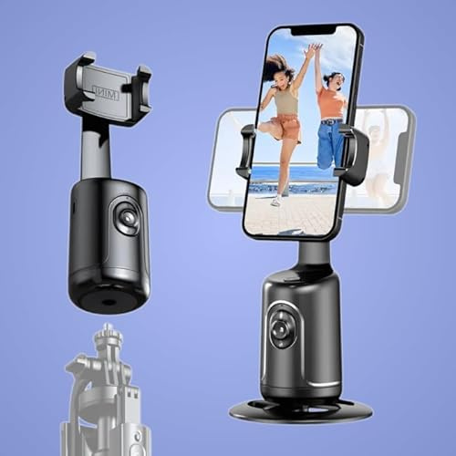 Trépied Intelligent Motorisé 360° - Support Smartphone avec Suivi Automatique des Mouvements - Idéal TikTok, Youtube, Selfies, Vlogs, Appels Visio - Compatible iPhone & Android