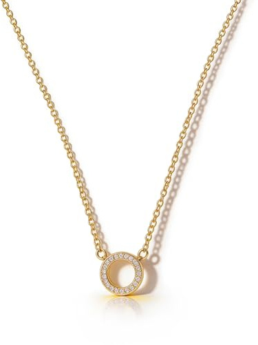 HANLI 14K Gold Plated Necklaces for Women Dainty Pendant Necklace Jewellery | Unique Charm Design,Tarnish-Resistant,Nickel-Free,Brass Base, Hypoallergenic Material,Gift Package,16.5 Chain + 2 Extender