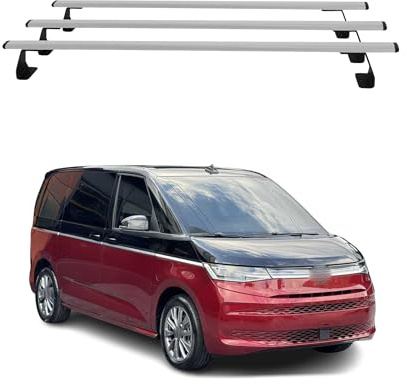 OMAC Dachträger für VW Multivan T7 2021-2026 Stahl 3 Stangen Silber | Heavy Duty Ausführung, Querträger, Grundträger