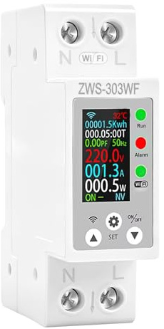 Contatore Energia Elettrica WiFi Tuya Smart Meter Contatore Energia Display Digitale Multifunzionale 8 in 1 Misuratore di Consumo Elettrico Sovratemperatura Sovracorrente Sovraccarico Ritardo