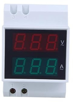 Voltmetro amperometro di tensione su guida DIN digitale a LED AC80-300V 0.2-99.9A Doppio display per apparecchi di monitoraggio