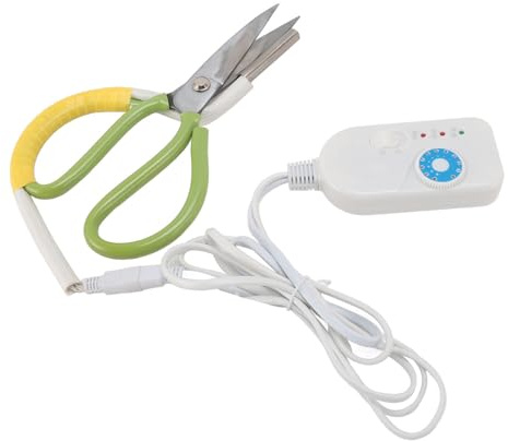 Asixxsix Forbici da Sarto Riscaldate Elettriche, Forbici Riscaldate a Temperatura Regolabile Cesoie Calde per Tessuti, Abbigliamento, Cucito, Rifilatura, Taglio (Spina europea 220 V)