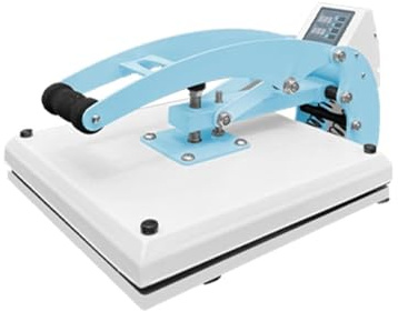 MMHHHG Hitzepresse, Hochdruck-38x38-Heißpressmaschine, manuelle Sublimationsdruckmaschinen for T-Shirts, Farbtransfermaschinen for Blau, Schwarz und Rosa(Blue)