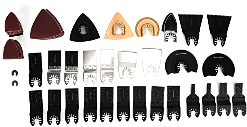 Kit de hojas para herramienta oscilante, hojas de sierra multitool de acero de alto carbono para cortar metal y madera, kit de 22 piezas de accesorios para herramienta multitool os