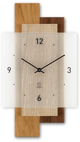 Natuhr Wanduhr Mischwald Eiche/Sonoma Eiche/Nussbaum Massivholz