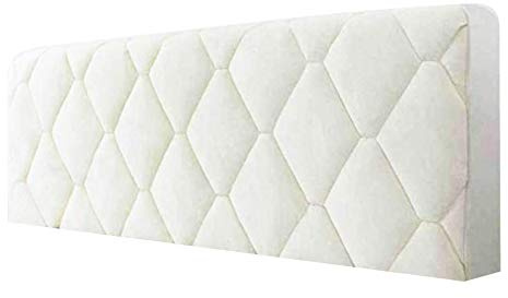 Smingm Kopfteil Husse/Bezug, Bettkopfteil Hussen Staubdichte Bett Kopfteilbezug Verdicken Samt Einfarbig Kopfbedeckungen Elastische All-Inclusive Bett Kopf Abdeckung Light beige 160cmx73cm