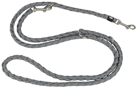 Trixie Laisse V Cavo L–XL, 2,00 m/ø 18 mm, Graphite – Laisse réglable pour activités Outdoor, idéale pour la Promenade & l'entraînement avec Grands à très Grands Chiens