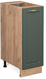 Vicco Apothekerschrank Fame-Line, Grün-Gold Landhaus, 30 cm ohne Arbeitsplatte, zur Kombination mit weiteren Modulen der Fame-Line Serie