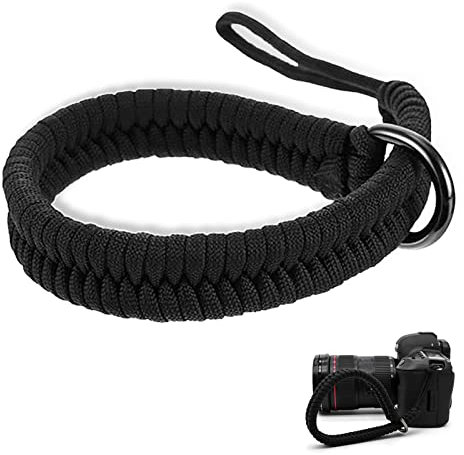 Bogoro Kamera Handschlaufe,Kamera Assist Handschlaufen,Verstellbar Kameragurt,Handgeflochten Paracord mit Schnellverschluss,für Nikon,Canon,Sony,Olympus DSLR (Schwarz)